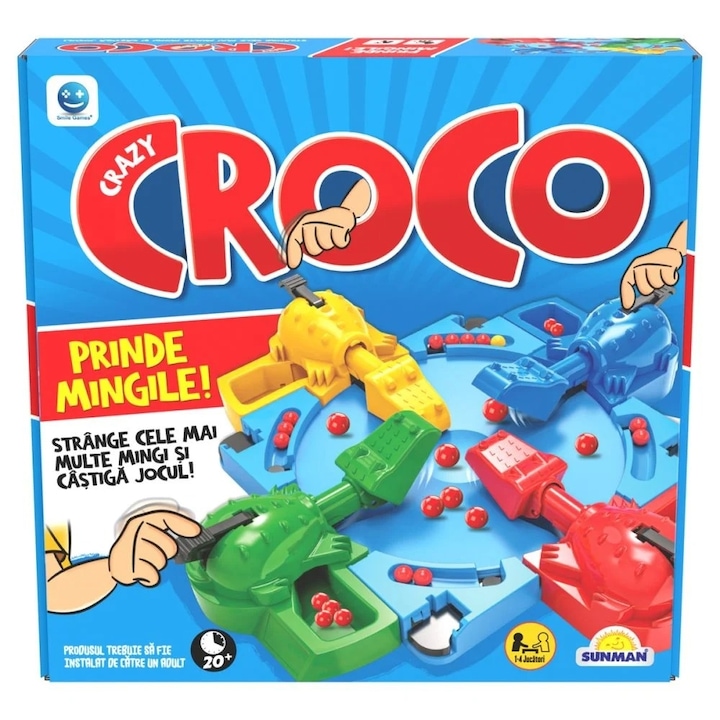 Joc de societate, Smile Games, Crazy Croco, 38 x 8 x 38 cm