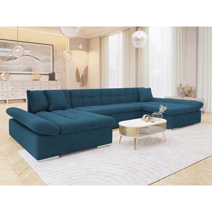 Coltar rabatabil Agata, universal, MIRJAN24, bleumarin, 160x360x75 cm
