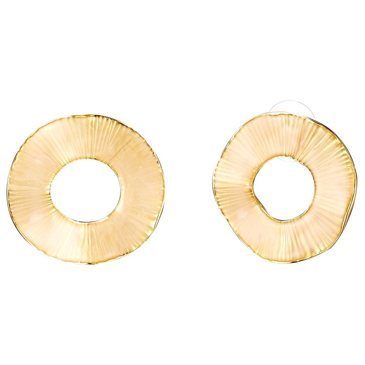 Lulu & Jane, Cercei placati cu aur de 14K, Auriu, Galben