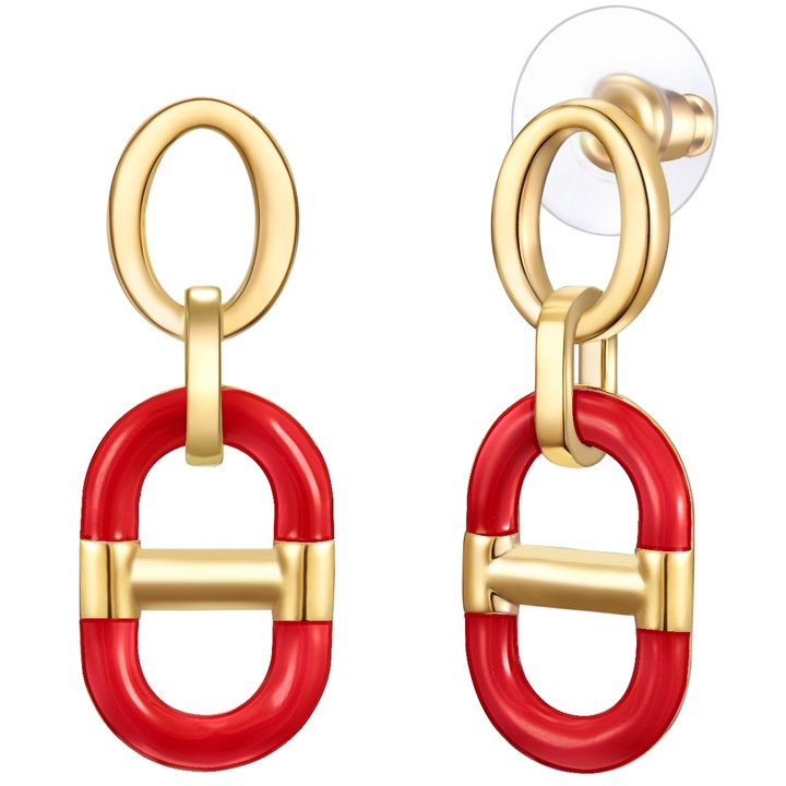 Lulu & Jane, Cercei placati cu aur de 14K, Auriu, Galben