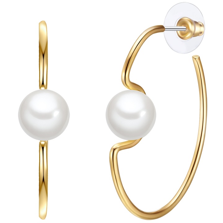 Lulu & Jane, Cercei placati cu aur de 14K, Auriu, Galben