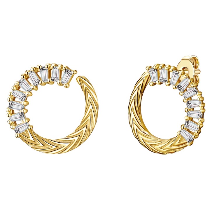 Lulu & Jane, Cercei placati cu aur de 14K, Auriu, Galben