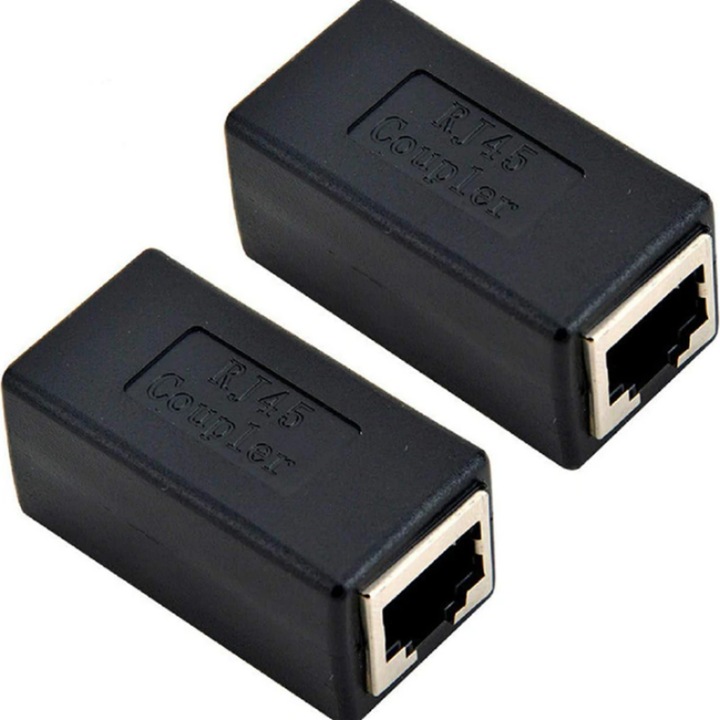 Set 2 Conectori retea Sunmostar, adaptor cablu, negru