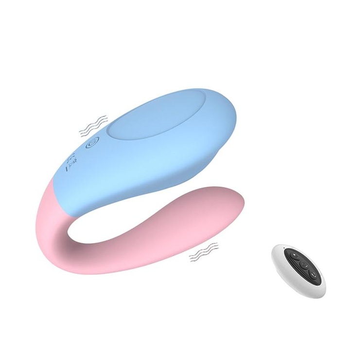 U-alakú dupla vibrátor, szilikon, 8 frekvencia, 90x50mm