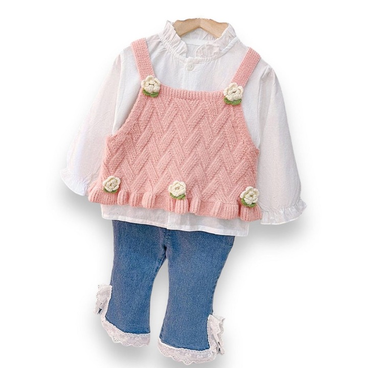 Комплект 3 части MARIA, розови, Розово/Син