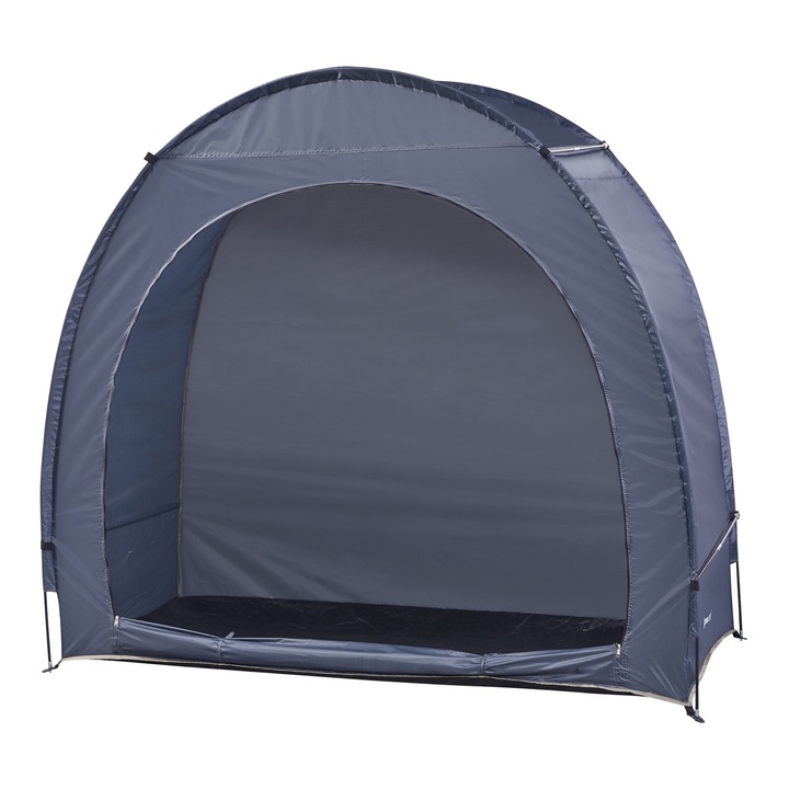 Pro.tec Kerékpártároló sátor ACPZ-7216 Bergendal 198 x 84 x 160 cm poliészter üvegszál szürke 2 kerékpár számára nyújt helyet
