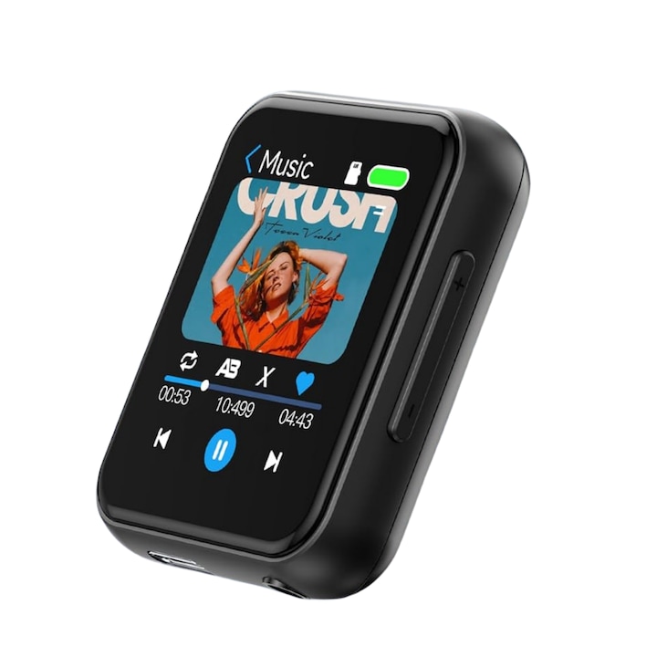 Mp3 lejátszó érintőképernyővel, GOSTOCK®, 1,96 hüvelykes képernyő, 128 GB, Támogatja az SD-kártyát 128 GB-ig, Bluetooth, HiFi audio, E-könyv olvasás, felvevő, Black Grant