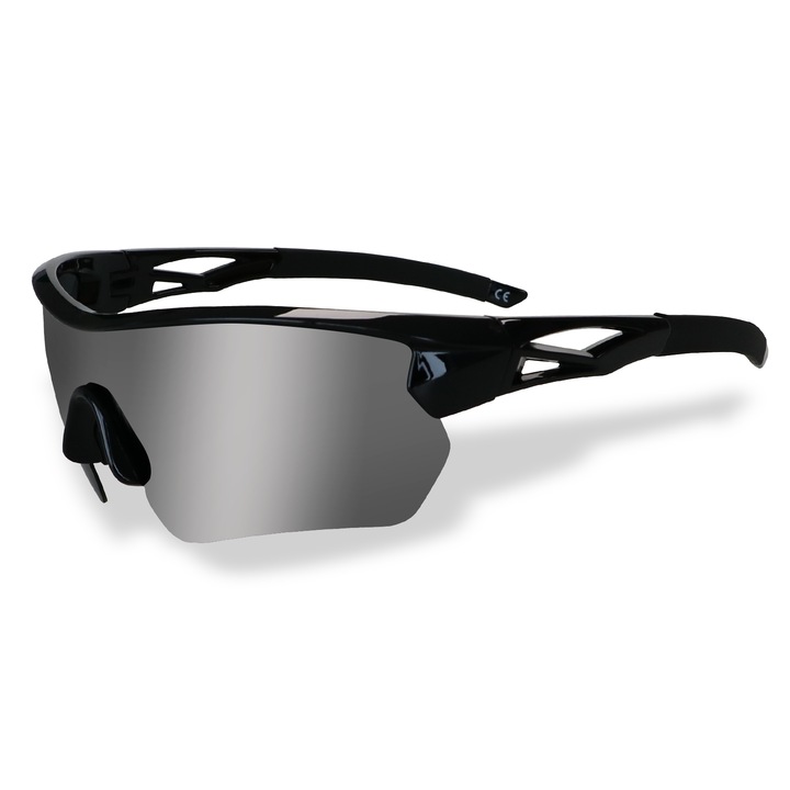 Ochelari sport JOGVELO, polarizati, 5 lentile interschimbabile, protectie UV 400, negru