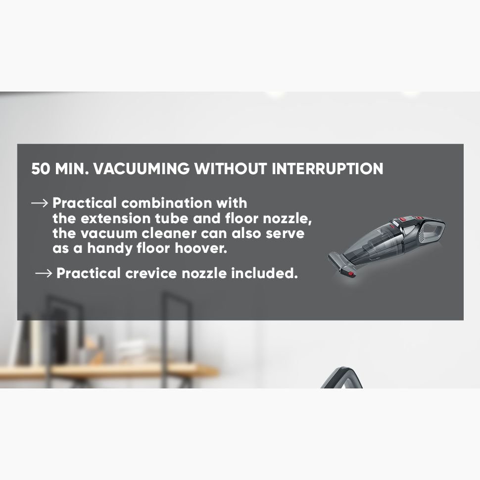 Aspirator de mana Severin, S7147, fara fir, ideal pentru masina si casa, aspirare umeda/uscata, 2 trepte putere, fara sac, operare usoara, statie de incarcare, include accesorii si geanta pentru transport, negru