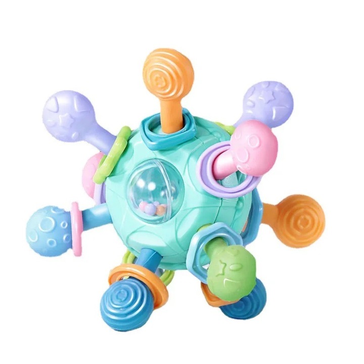 Érzékelő labda csörgővel, baba, Atomic, tarka, Toyska