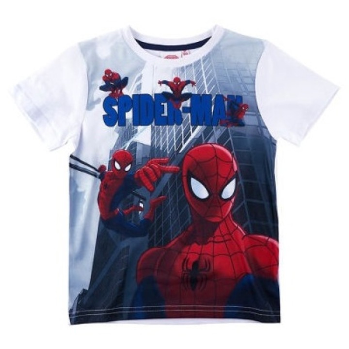 Tricou alb cu maneca scurta Spider-Man, LamaLoLi