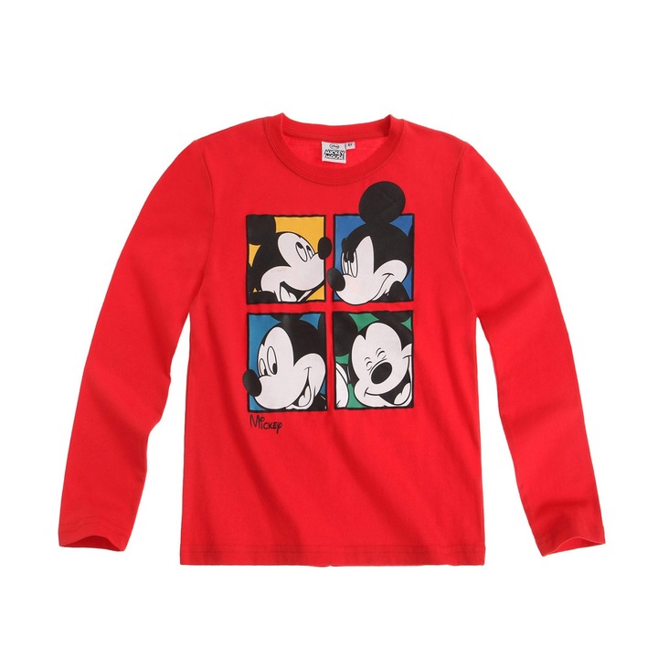 Piros hosszú ujjú Mickey Mouse póló, LamaLoLi