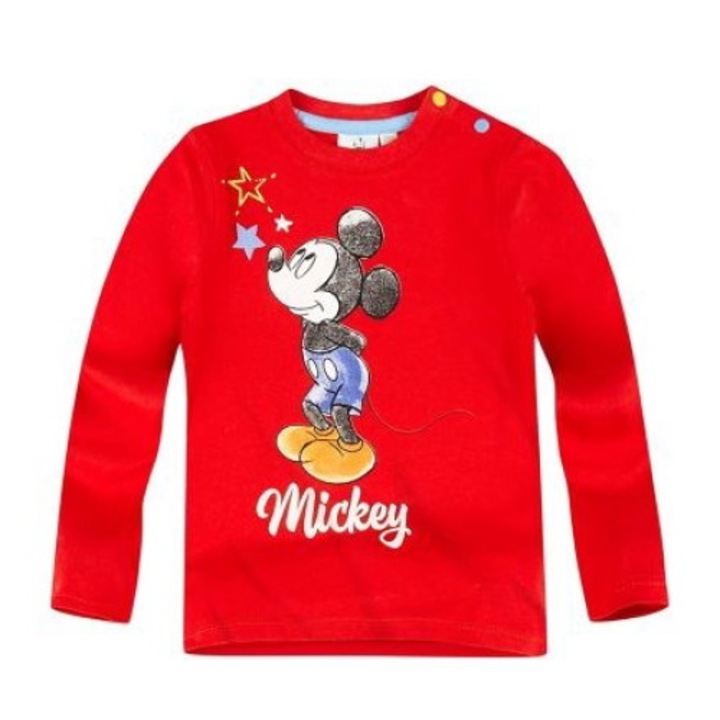 Piros hosszú ujjú Mickey Mouse baba póló, LamaLoLi