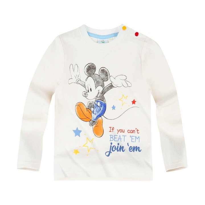 Fehér hosszú ujjú Mickey Mouse póló, LamaLoLi