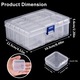 Set cutii depozitare TasyPins, transparent, 15 piese, 16.5x11.5x5.6cm