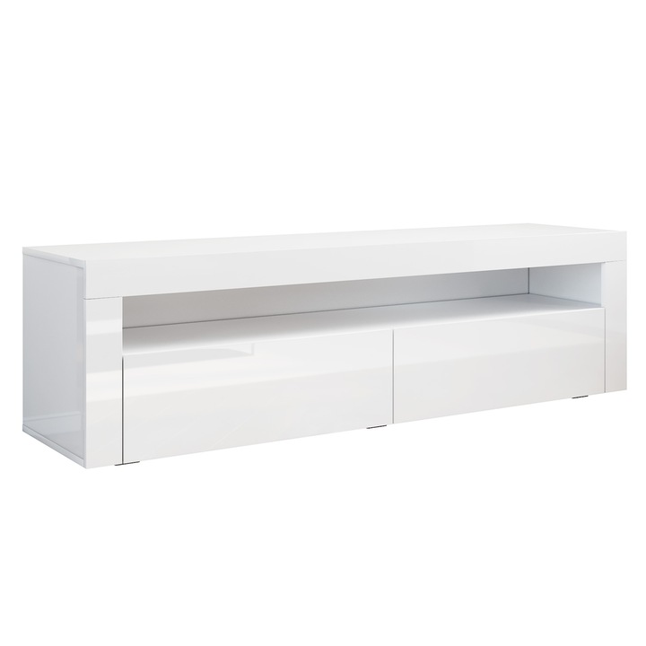 Comoda TV, Design fara manere, 12 culori LED, 155x 40 x 45 cm