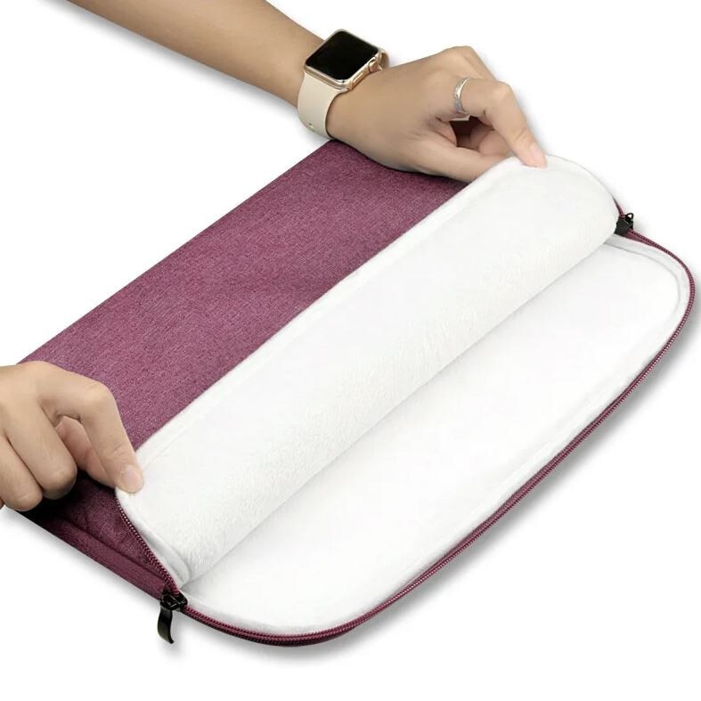 Husa de protectie, Compatibila cu Textil, Ultra Soft, Macbook Pro/Air 13"-14", Roz