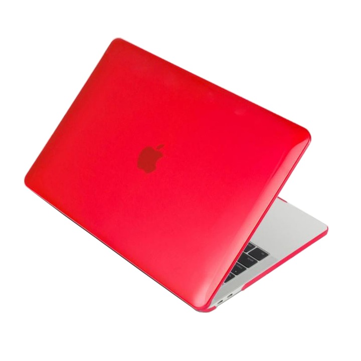 Carcasa de protectie, Compatibila cu MacBook Air 13" Retina Display/M1, Ultra-Slim, Rosu Cristal