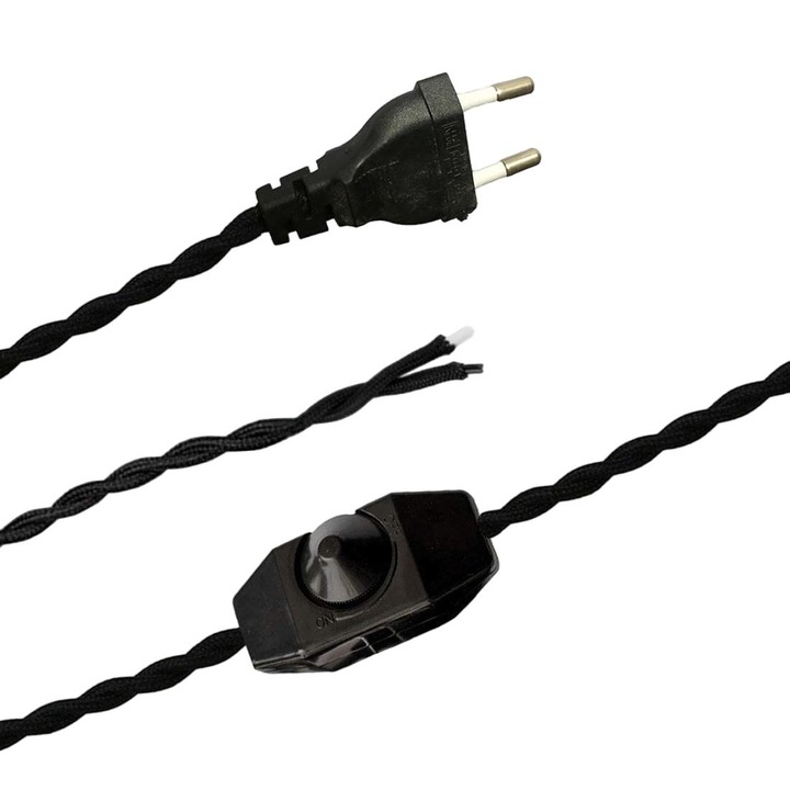 Кабел с димер FSLiving черен 1.8м за лампи клас IP20