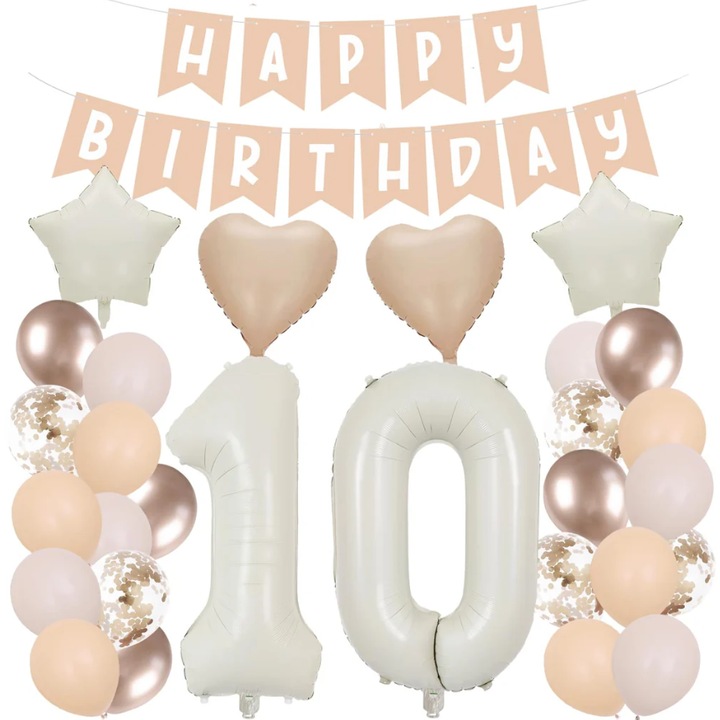 45 db-os lufi és dekoráció készlet, latex, papír, többszínű