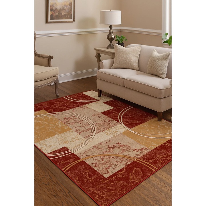 Covor Modern, Home Vista, Lotos 15001, Grena, 150x230 cm