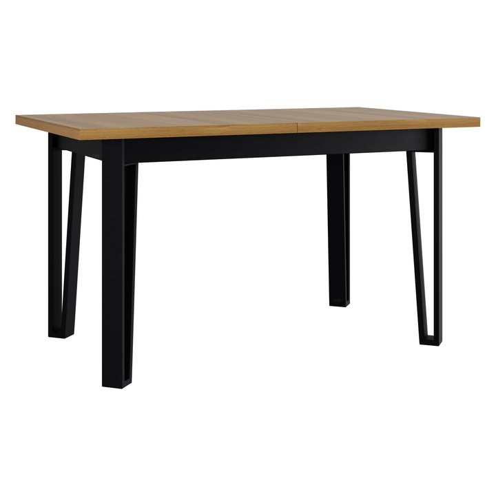 Masa extensibila Elarno V, 80 x 140/180, stejar grandson / negru metal, Mirjan24