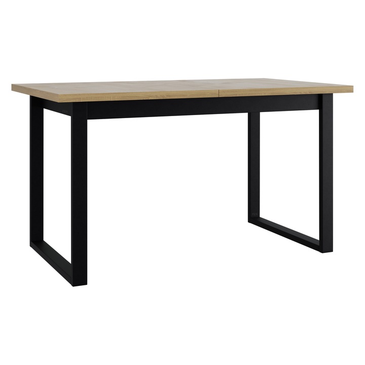 Masa extensibila Elarno III, 80 x 140/180, sonoma / negru metal, Mirjan24