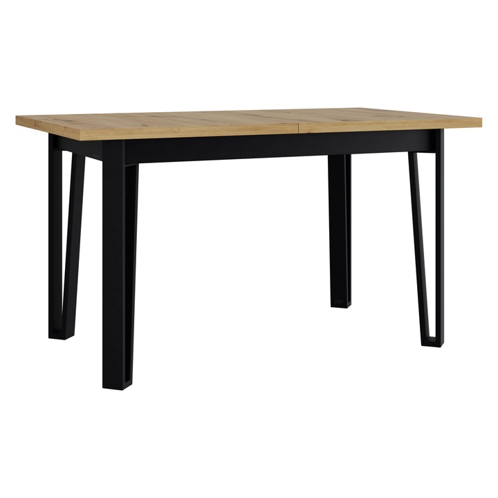 Masa extensibila Elarno V, 80 x 140/180, stejar artisan / negru metal, Mirjan24