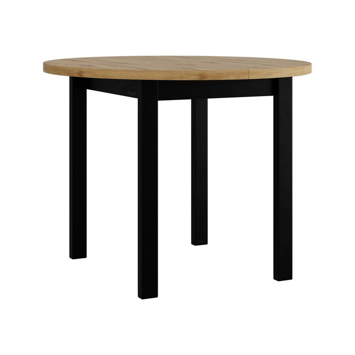 Masa extensibila Mosso II L, 100/130, stejar artisan / negru, Mirjan24