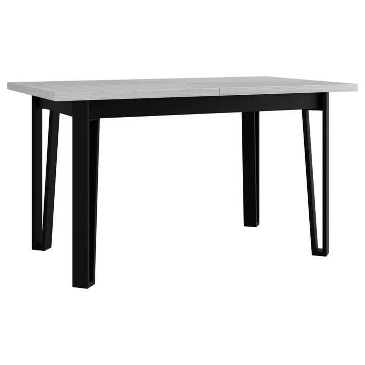 Masa extensibila Elarno V, 80 x 140/180, alb / negru metal, Mirjan24