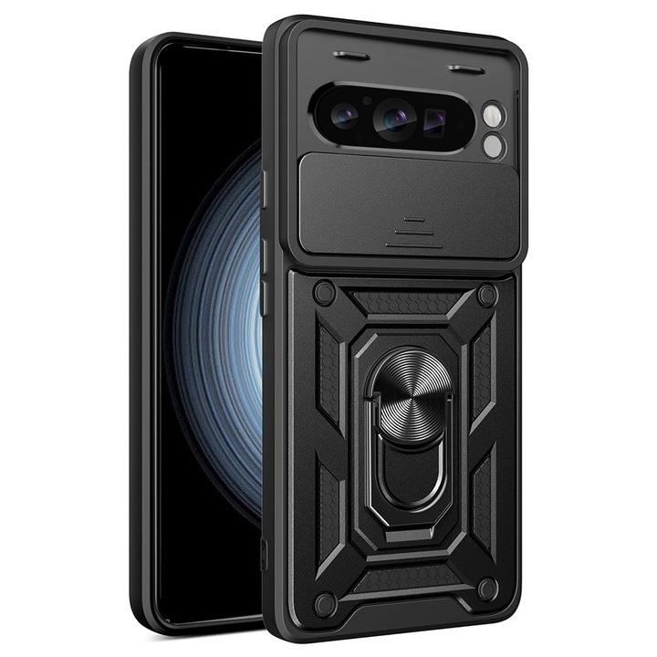 Husa pentru Google Pixel 9 Pro cu protectie camera, Accesorio CamShield Series, Negru