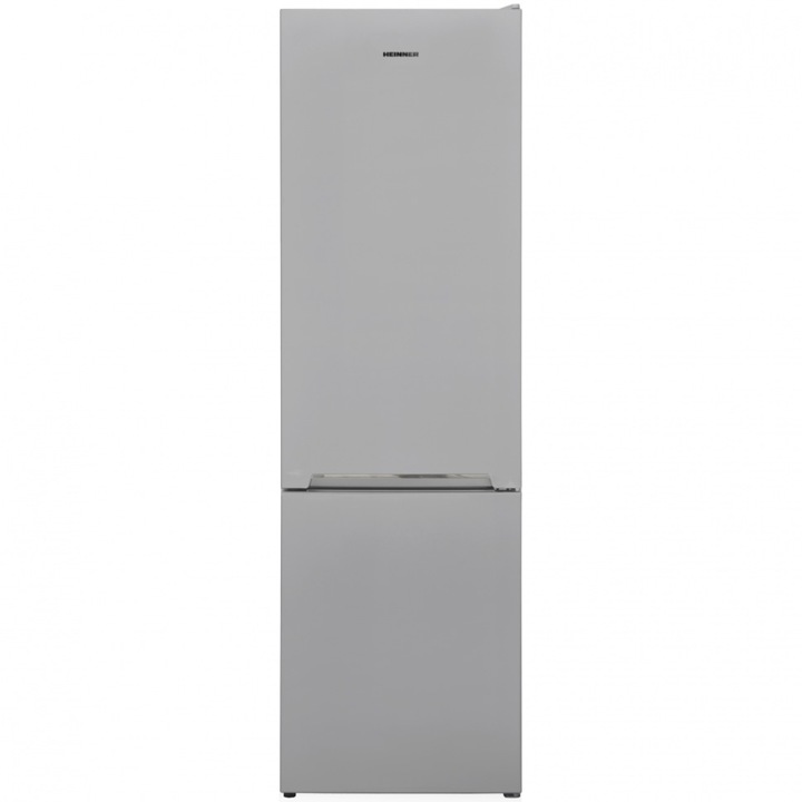 Хладилник с фризер Heinner HC-V288SE++, 288 л, Less frost, Клас E, Механично управление, LED осветление, H 170 см, Сребрист