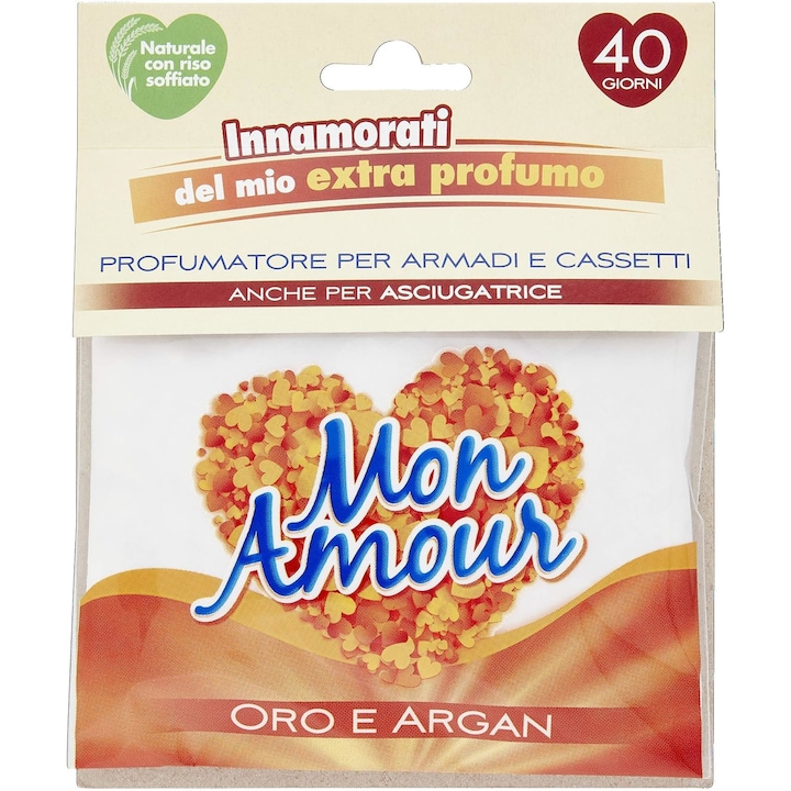 Saculet Parfumat Pentru Dulap, Masina de Uscat, Mon Amour Oro si Argan, 12 g