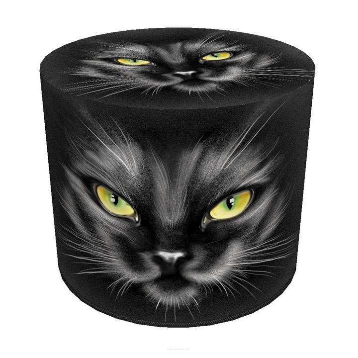 Puff zsámoly, Bertoni, Nero, dekoratív modell, 40x40x40 cm, kerek