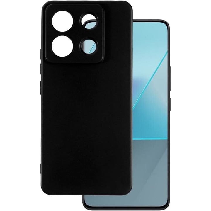 BzStore, Капак за Xiaomi Redmi Note 13 Pro 4G, черен силикон, защита на камерата