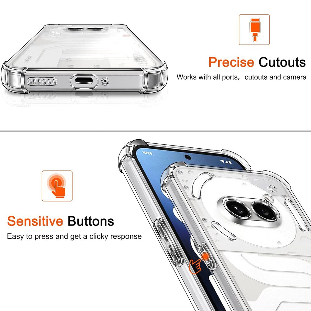 Husa pentru Nothing Phone 2a 2a Plus Slim Anti-Shock 1.5mm reinforced corners Transparent