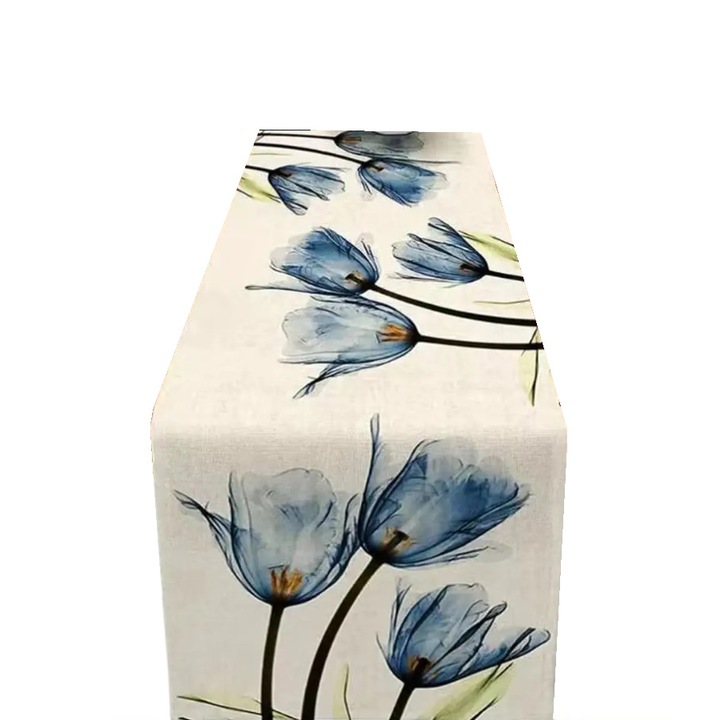 Fata de masa 100% in lalele albastre