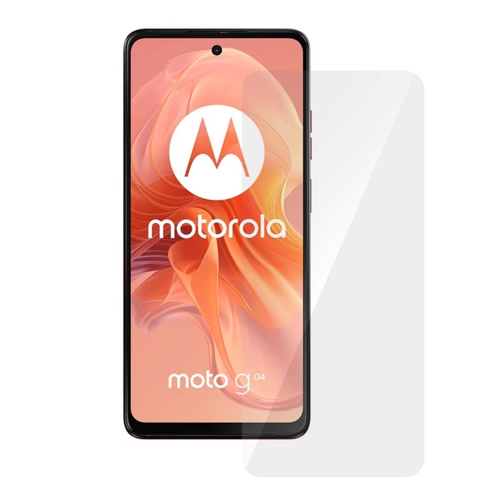 SILKASE Motorola Moto g04 стъклен протектор, Цял дисплей, прозрачен