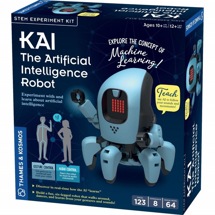 Thames &amp; Kosmos oktatójáték, készlet, STEM KAI A robot mesterséges intelligenciával, +12 év, 123 db