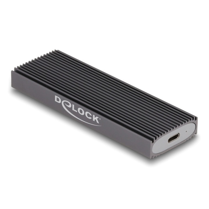 Carcasa SSD, Delock, USB-C, M.2 NVMe / SATA, 10 Gbps, Negru