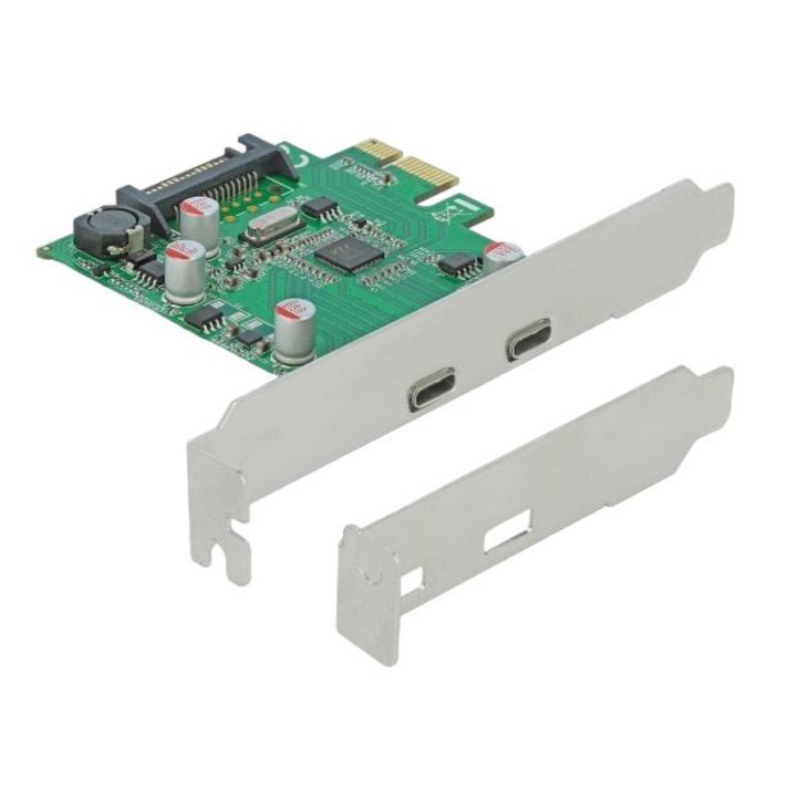 Placa de extensie PCIe, Delock, USB-C 90493, 5Gbps, compatibila USB 3.0/2.0/1.1, Multicolor