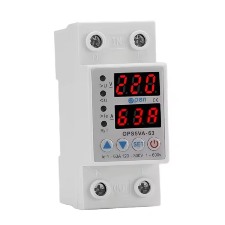 Releu monitorizare faza 1-63A, protectie supratensiune si suprasarcina, digital/reglabil
