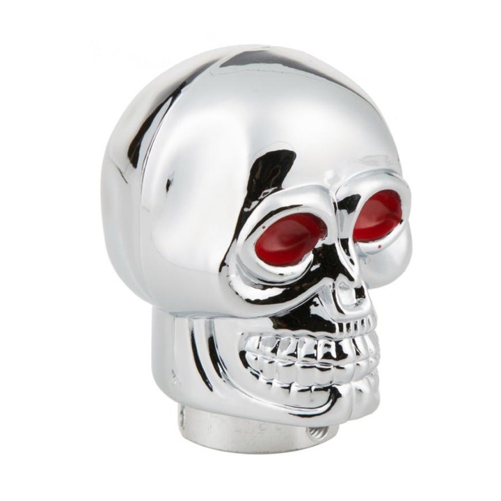 Nuca schimbator viteze Simoni Racing, design craniu 3D, crom cu detalii rosii, 43x62x53mm