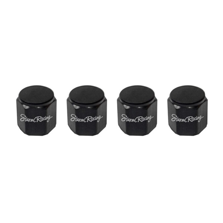 Set 4 capace valve, Simoni Racing, Metal, Negru