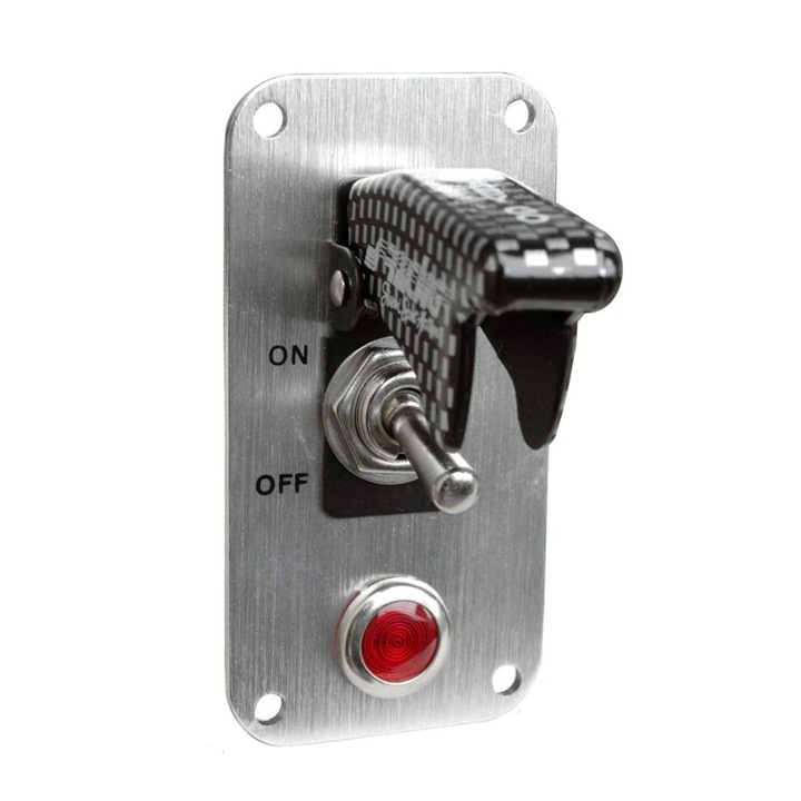 Comutator, Simoni Racing, Indicator LED, Metal/ABS, 12V 20A, 42x80mm