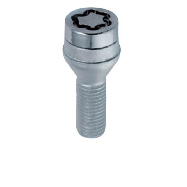 Set 4 prezoane antifurt, McGard, 14x1,5 24mm, Argintiu/Negru