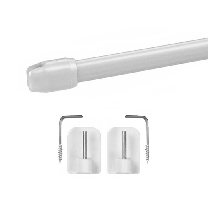 Корниз Flex Телескопичен Метален За Завеси, Бял, 80 - 120 См