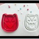 Forma pentru prajituri, biscuiti, fondant sau fursecuri cu gem si jeleu, Bufnita, Printat 3D, 51x56x10 mm