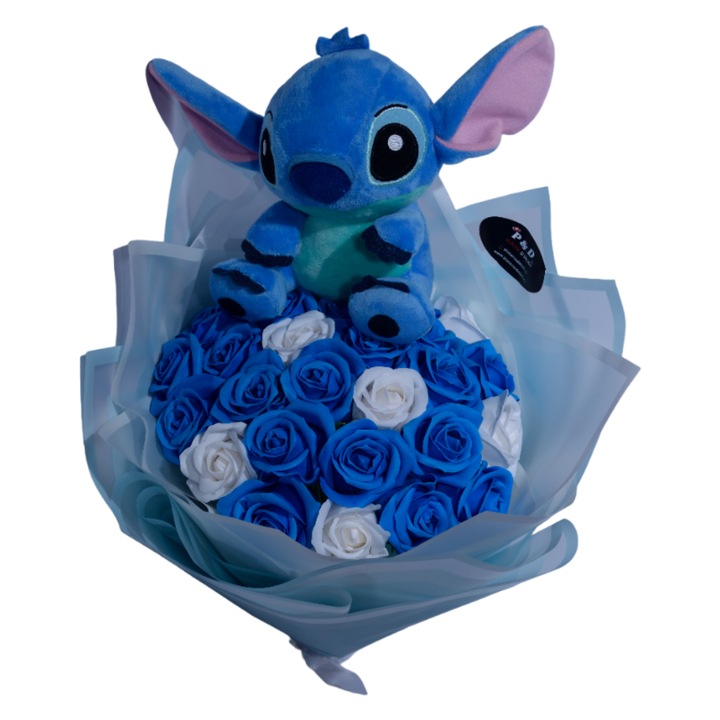 Buchet Trandafiri si Figurina Stitch