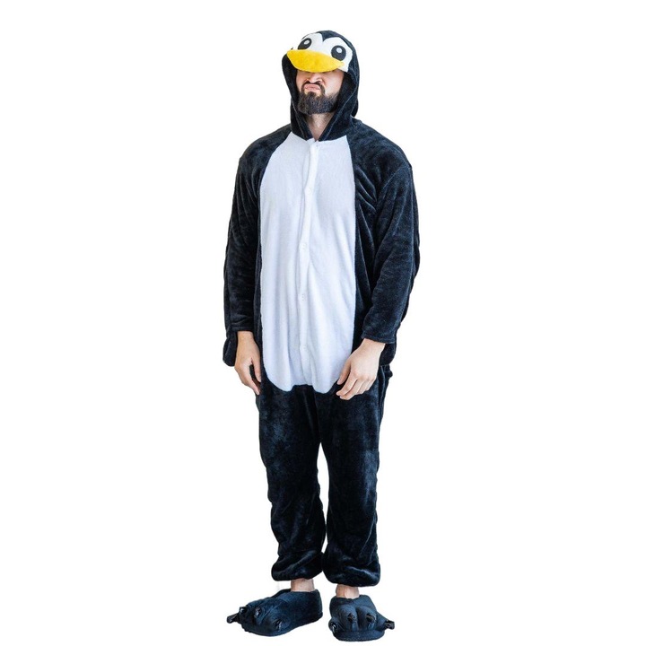 Kigurumi Onesie, Madár, fekete fehér mintás